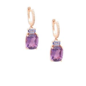 EFFY 14K Rose Gold, Amethyst, Tanzanite & Diamond Drop Earrings